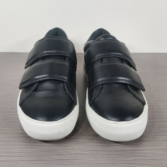J/Slides Platform Double Strap Sneaker, Black Leather, Womens Size 8 - Picture 2 of 11